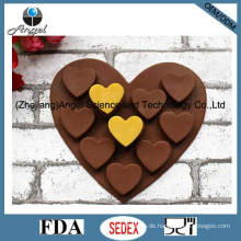 Heißer Verkaufs-Silikon-Schokoladen-Form-Herz-Silikon-Eis-Form-Würfel-Behälter Si01